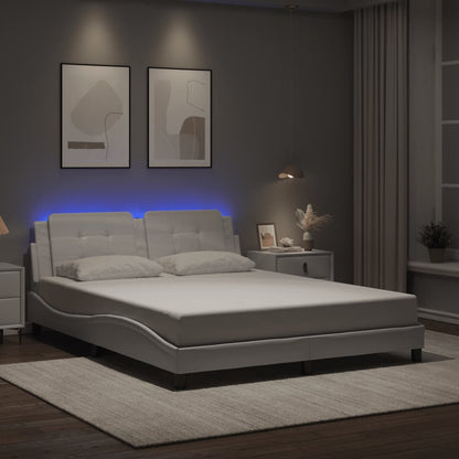Rám Postele S Led Bez Matrace Zadar Bílý 160 X 200 Cm