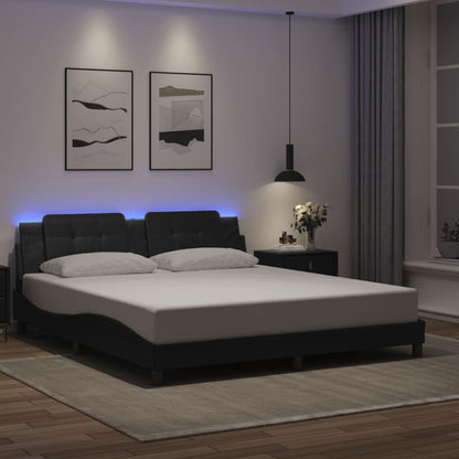 Rám Postele S Led Bez Matrace Zadar Černý 180 X 200 Cm