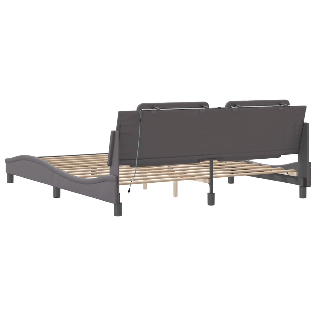 Rám Postele S Led Bez Matrace Zadar Šedý 180 X 200 Cm