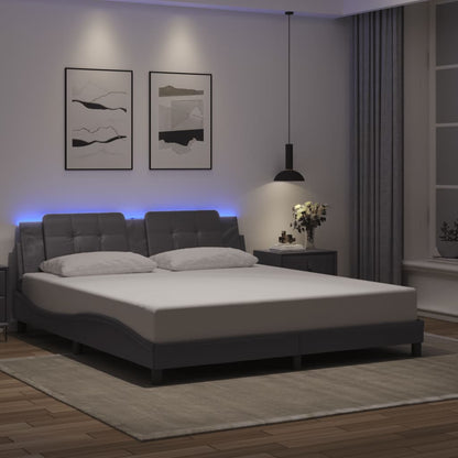 Rám Postele S Led Bez Matrace Zadar Šedý 180 X 200 Cm