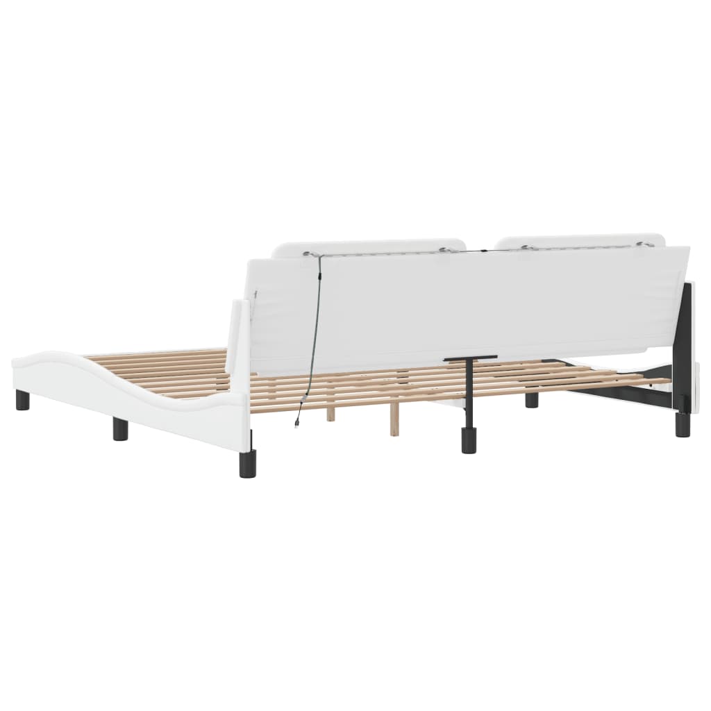 Rám Postele S Led Bez Matrace Zadar Bílý 200 X 200 Cm