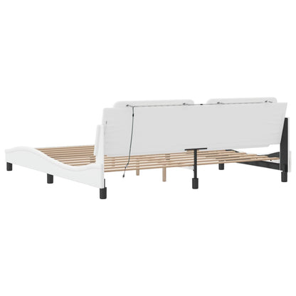 Rám Postele S Led Bez Matrace Zadar Bílý 200 X 200 Cm