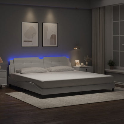 Rám Postele S Led Bez Matrace Zadar Bílý 200 X 200 Cm