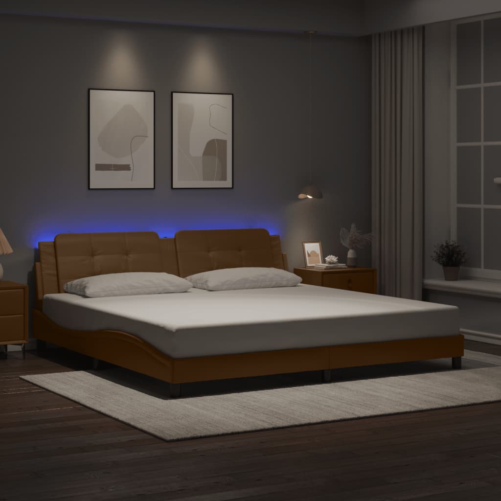 Rám Postele S Led Bez Matrace Zadar Cappuccino 200 X 200 Cm