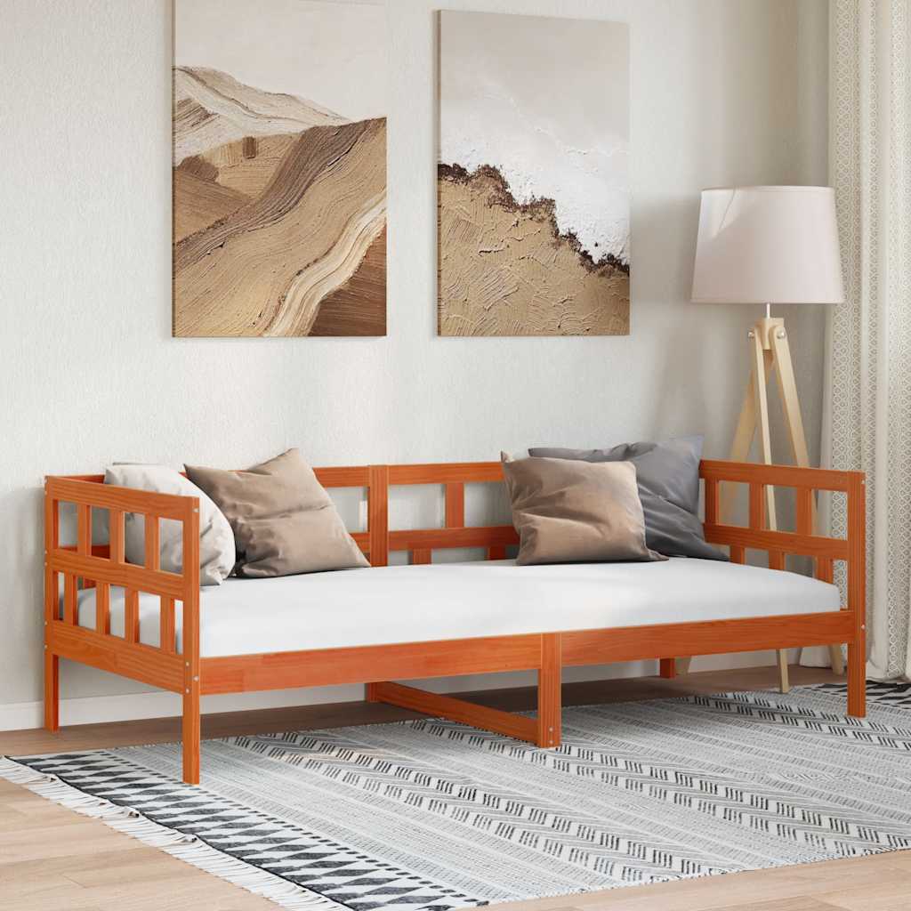 Válenda Bez Matrace Voskově Hnědá 90 X 200 Cm Masivní Borovice
