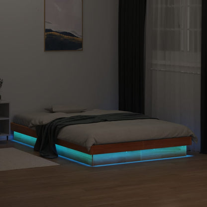 Rám Postele S Led Bílý Small Single Masivní Dřevo