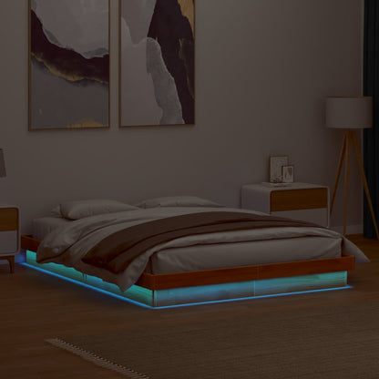 Rám Postele S Led Bílý Small Single Masivní Dřevo