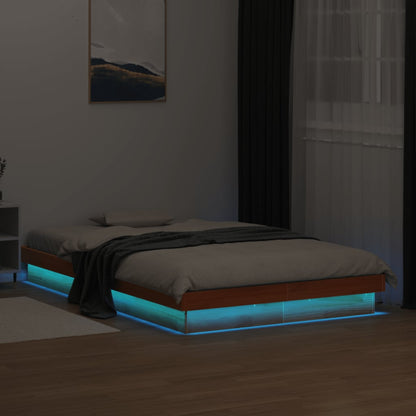 Rám Postele S Led Bílý Small Single Masivní Dřevo