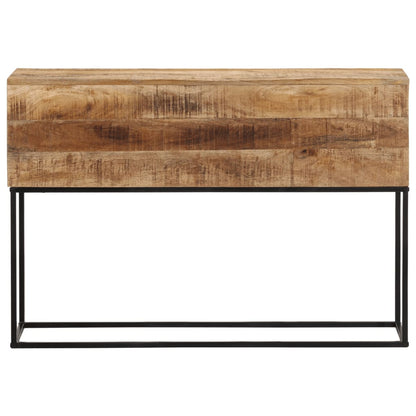Konzolový Stolek 110X30X75 Cm Masivní Hrubý Mangovník A Železo