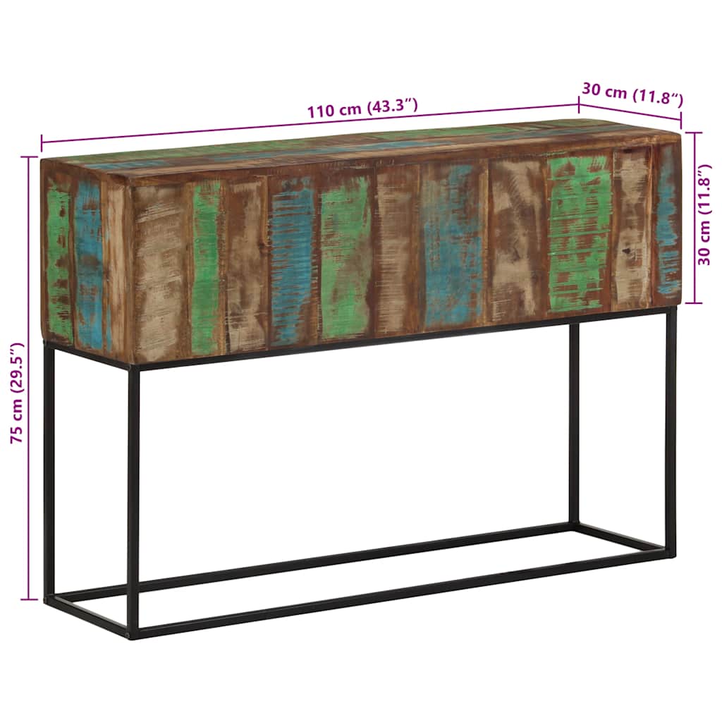 Konzolový Stolek 110X30X75Cm Masivní Recyklované Dřevo A Železo