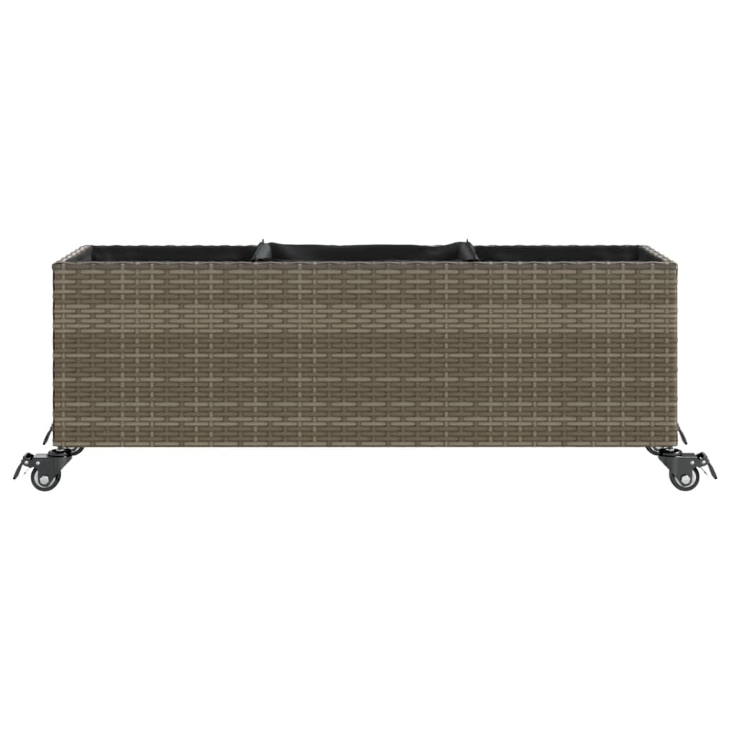 Zahradní Truhlíky S Kolečky 2 Ks Šedé 107X32X38 Cm Polyratan