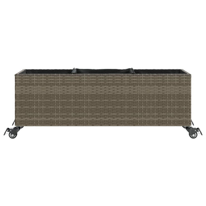 Zahradní Truhlíky S Kolečky 2 Ks Šedé 107X32X38 Cm Polyratan