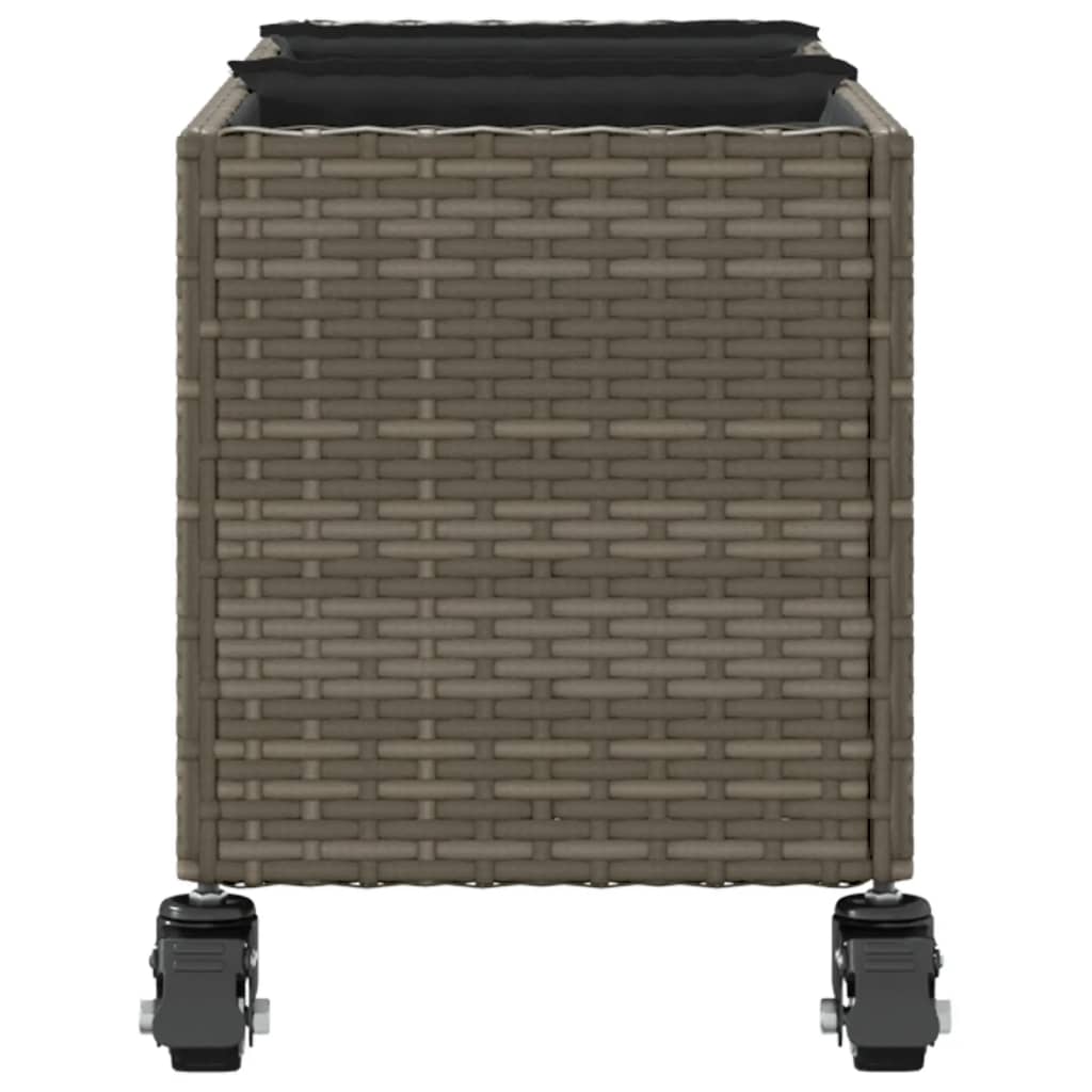 Zahradní Truhlíky S Kolečky 2 Ks Šedé 107X32X38 Cm Polyratan