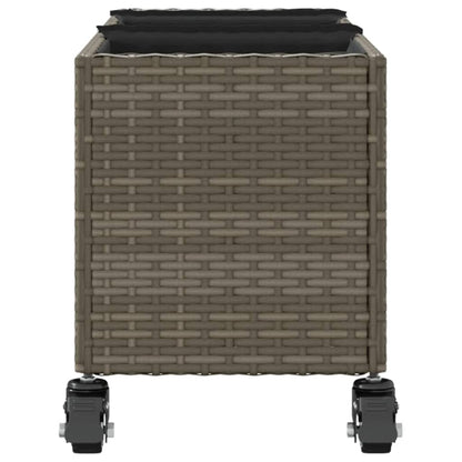 Zahradní Truhlíky S Kolečky 2 Ks Šedé 107X32X38 Cm Polyratan