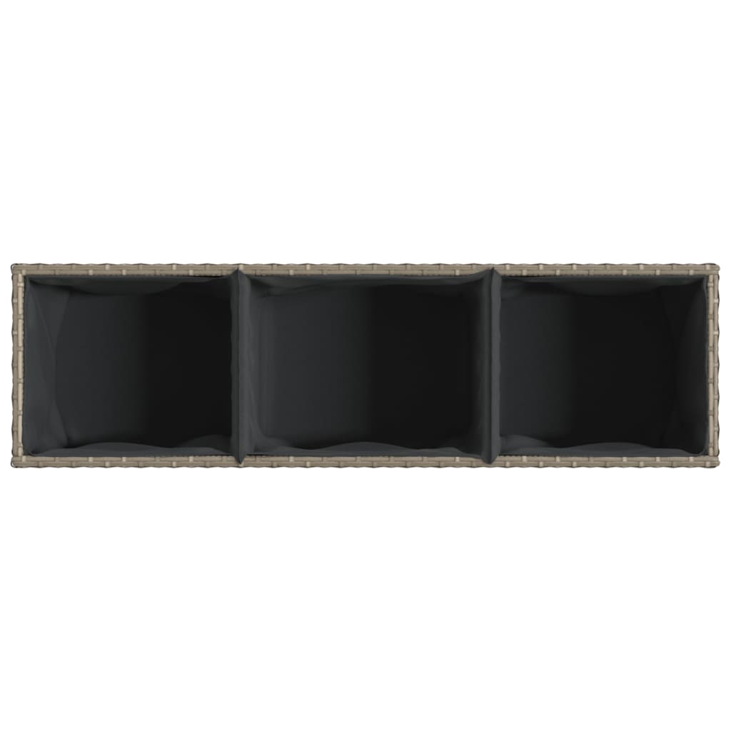 Zahradní Truhlíky S Kolečky 2 Ks Šedé 107X32X38 Cm Polyratan