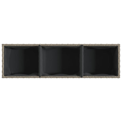 Zahradní Truhlíky S Kolečky 2 Ks Šedé 107X32X38 Cm Polyratan