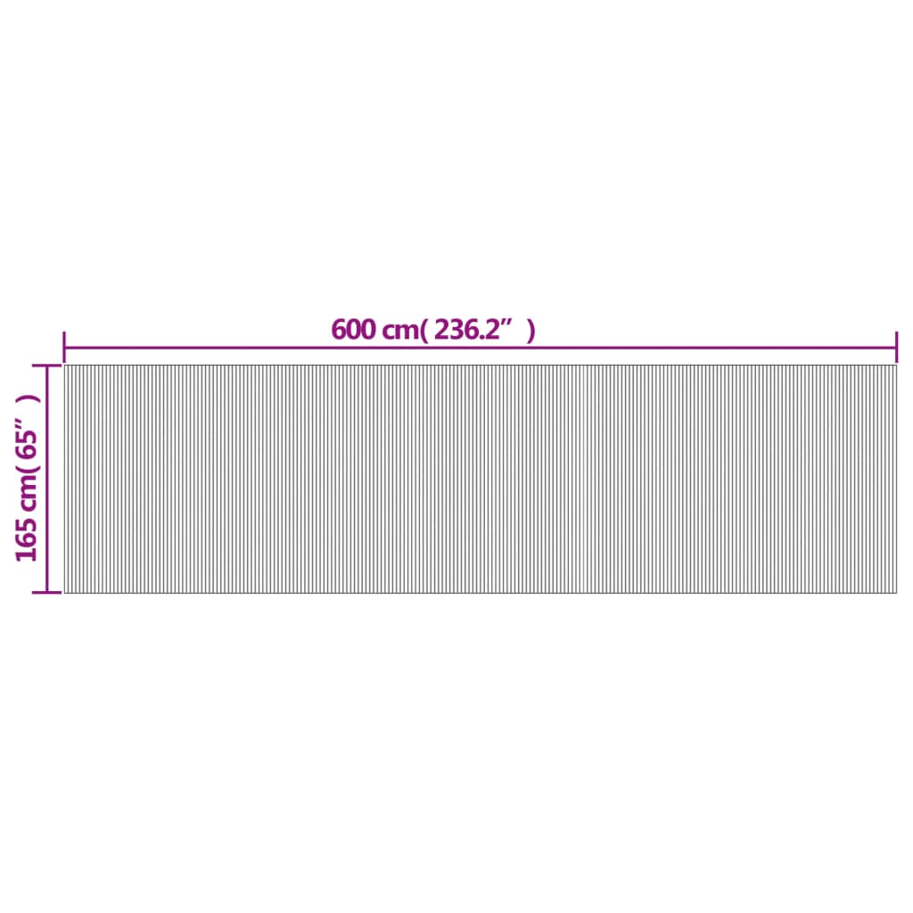 Paraván Černý Šířka 600 Cm Výška 165 Cm Bambus