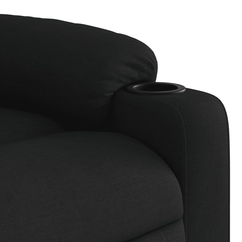 Polohovací Křeslo Černé Textil Černá