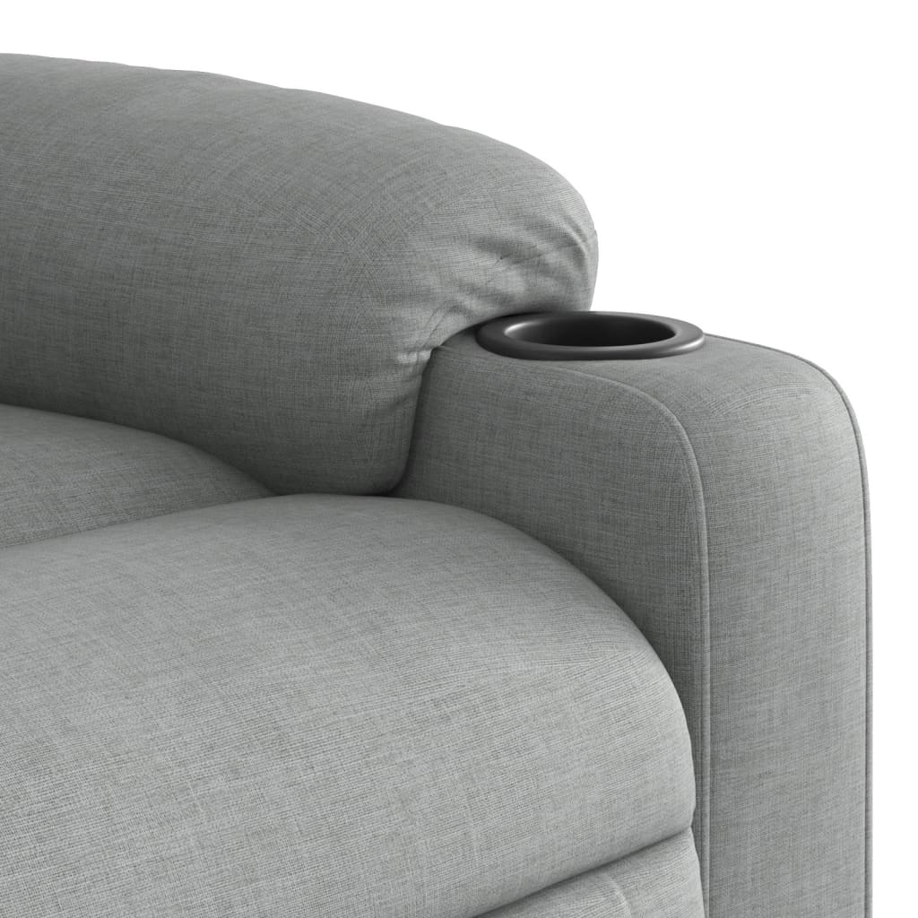 Masážní Polohovací Křeslo Světle Šedé Textil Světle Šedá