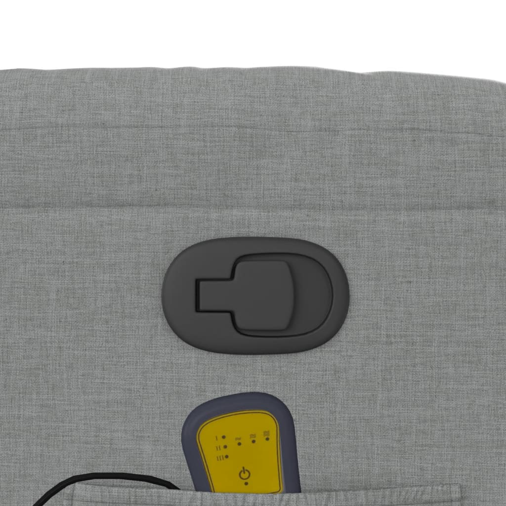 Masážní Polohovací Křeslo Světle Šedé Textil Světle Šedá