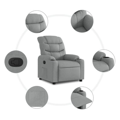 Polohovací Křeslo Světle Šedé Textil Světle Šedá