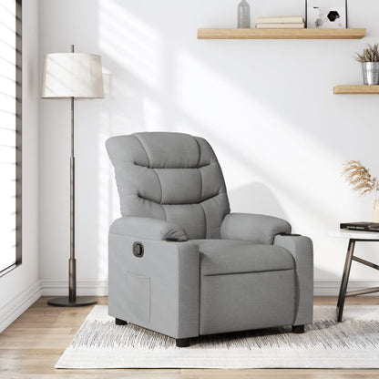 Polohovací Křeslo Světle Šedé Textil Světle Šedá
