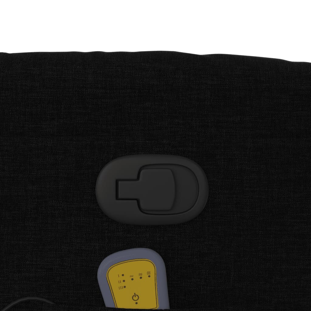 Masážní Polohovací Křeslo Černé Textil Černá