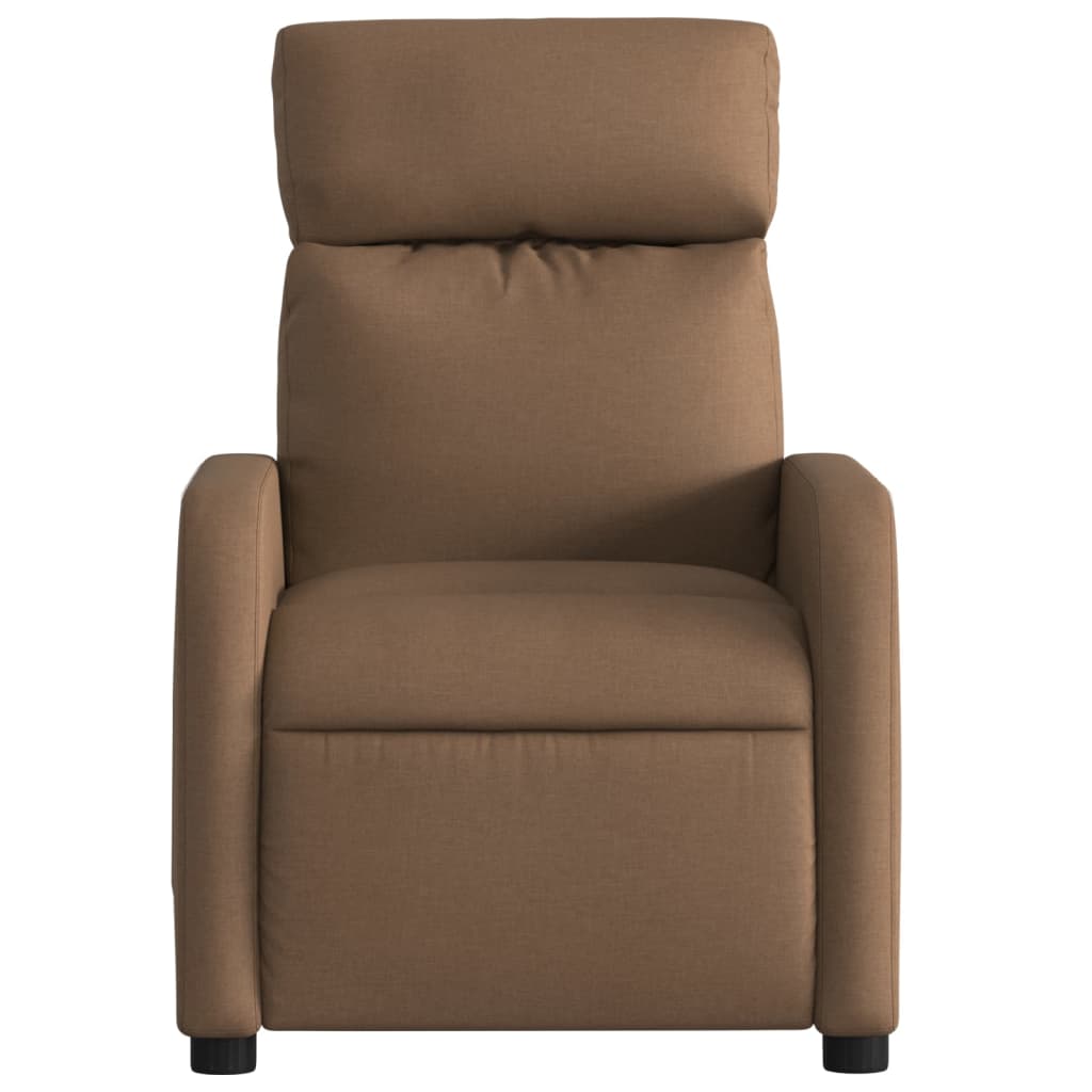 Polohovací Křeslo Hnědé Textil Hnědá