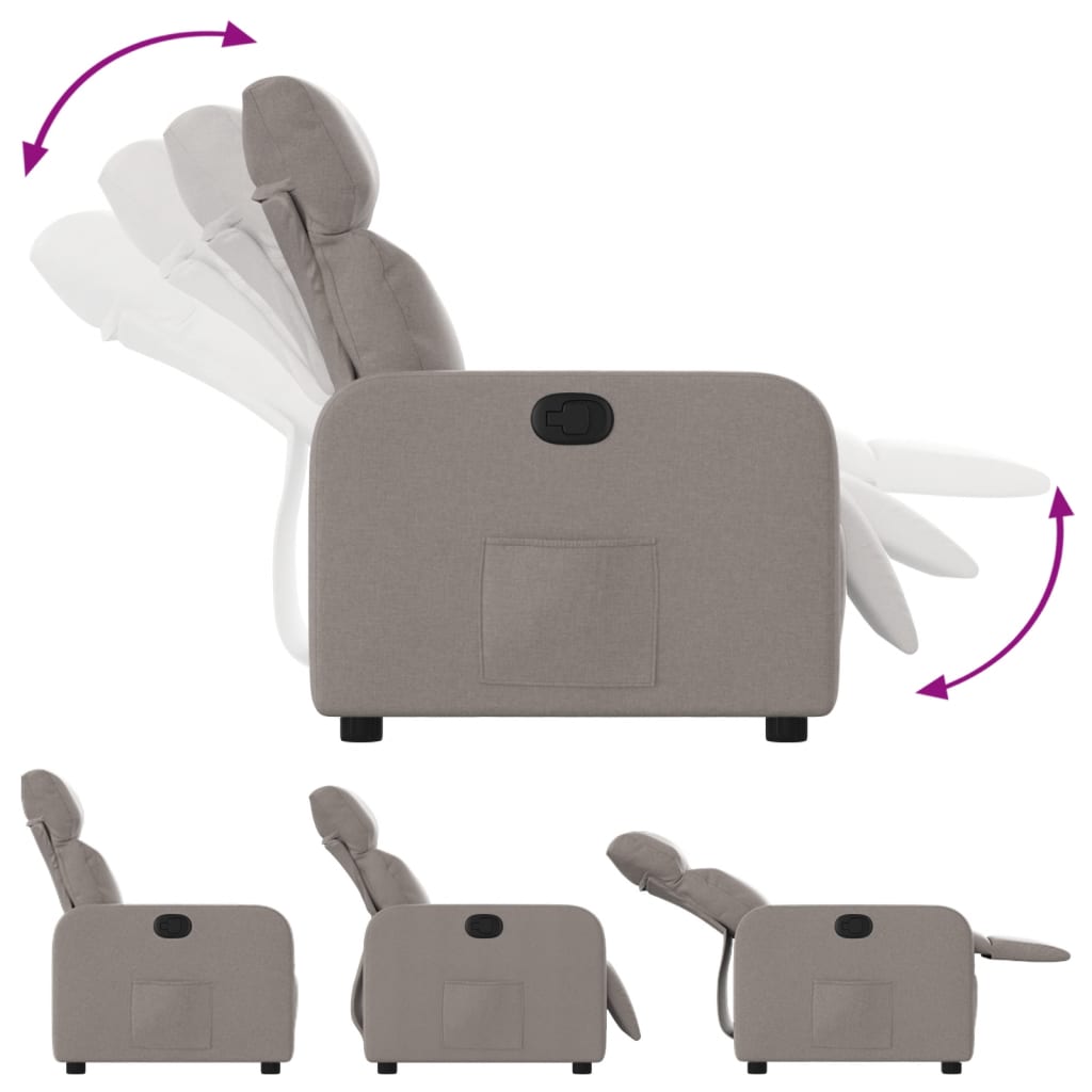 Polohovací Křeslo Textil Taupe