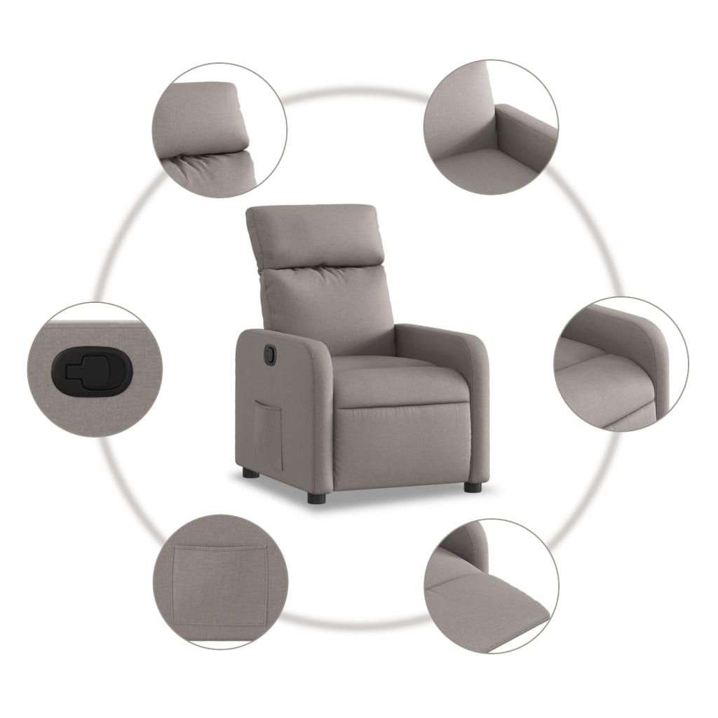 Polohovací Křeslo Textil Taupe
