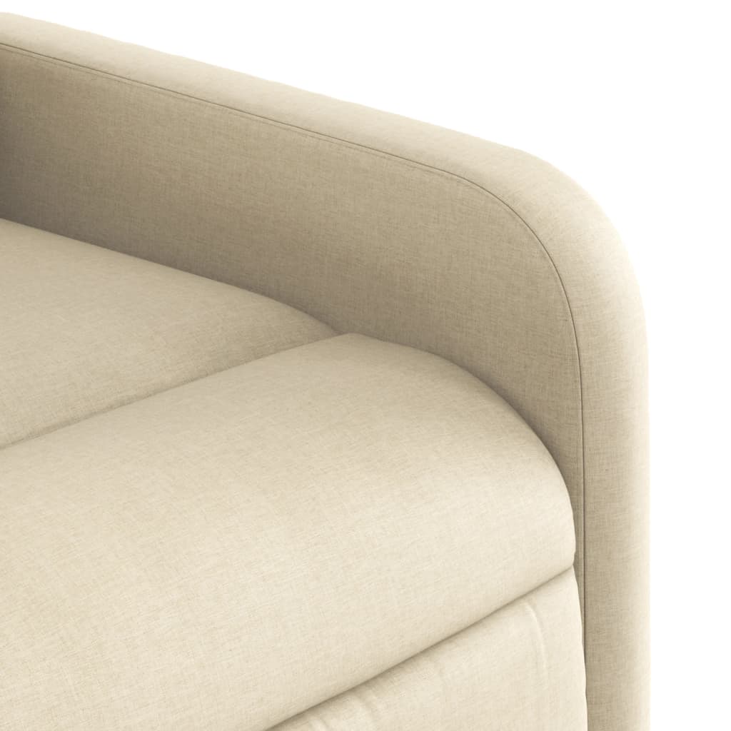 Polohovací Křeslo Krémové Textil Krémová