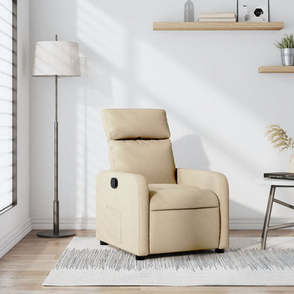 Polohovací Křeslo Krémové Textil Krémová