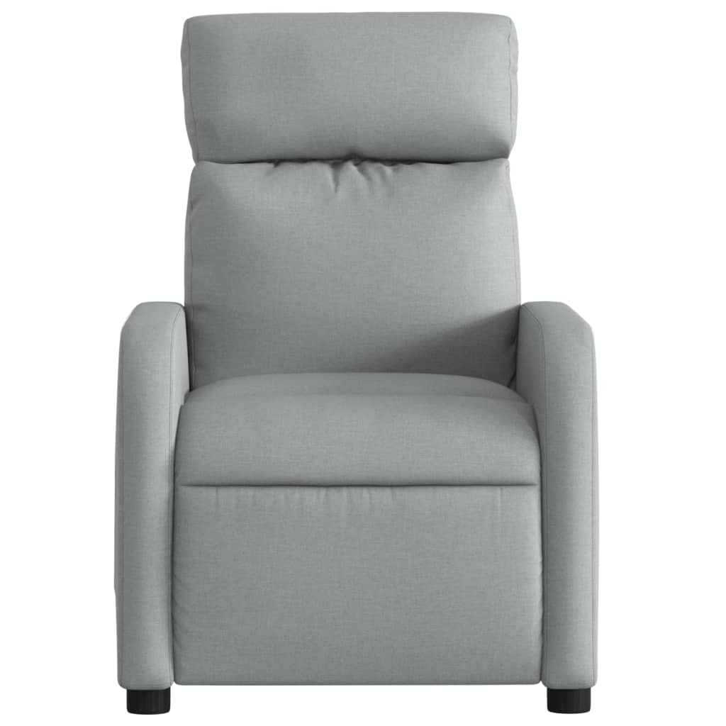 Masážní Polohovací Křeslo Světle Šedé Textil Světle Šedá