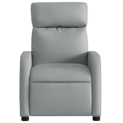 Masážní Polohovací Křeslo Světle Šedé Textil Světle Šedá