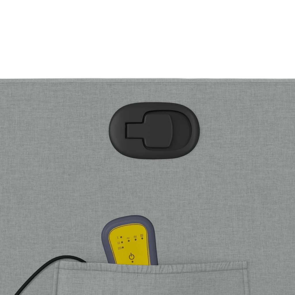 Masážní Polohovací Křeslo Světle Šedé Textil Světle Šedá