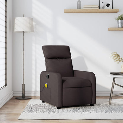 Elektrické Polohovací Křeslo Tmavě Hnědé Textil Tmavě Hnědá
