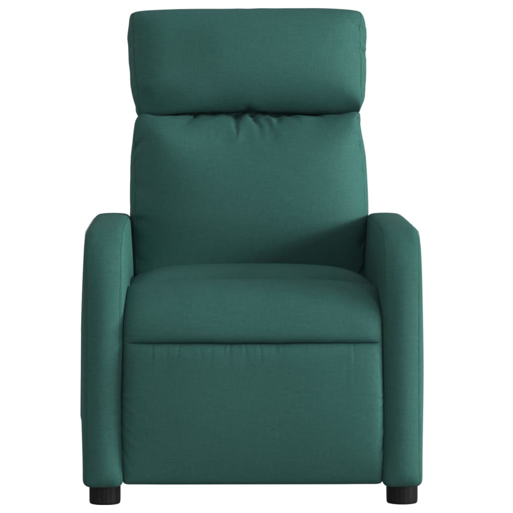 Masážní Polohovací Křeslo Tmavě Zelené Textil Tmavě Zelená