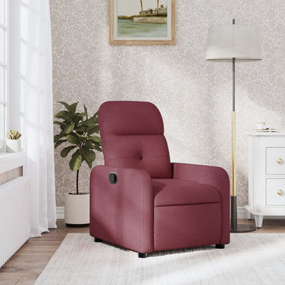 Elektrické Polohovací Křeslo Vínové Textil Vínová Červená