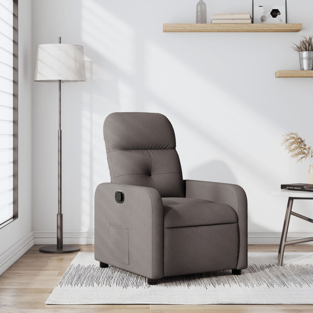 Masážní Polohovací Křeslo Textil Taupe
