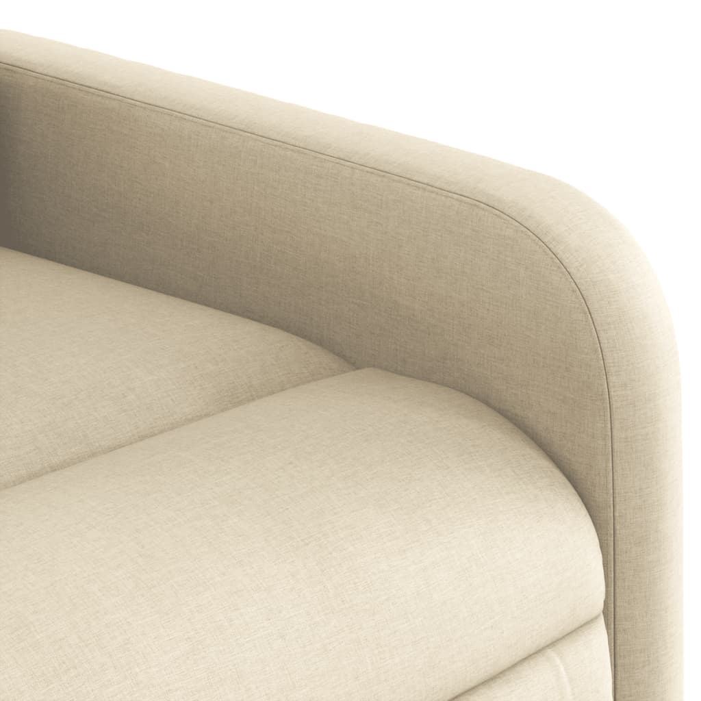 Polohovací Křeslo Krémové Textil Krémová