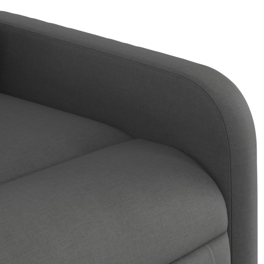 Masážní Polohovací Křeslo Tmavě Šedé Textil Tmavě Šedá