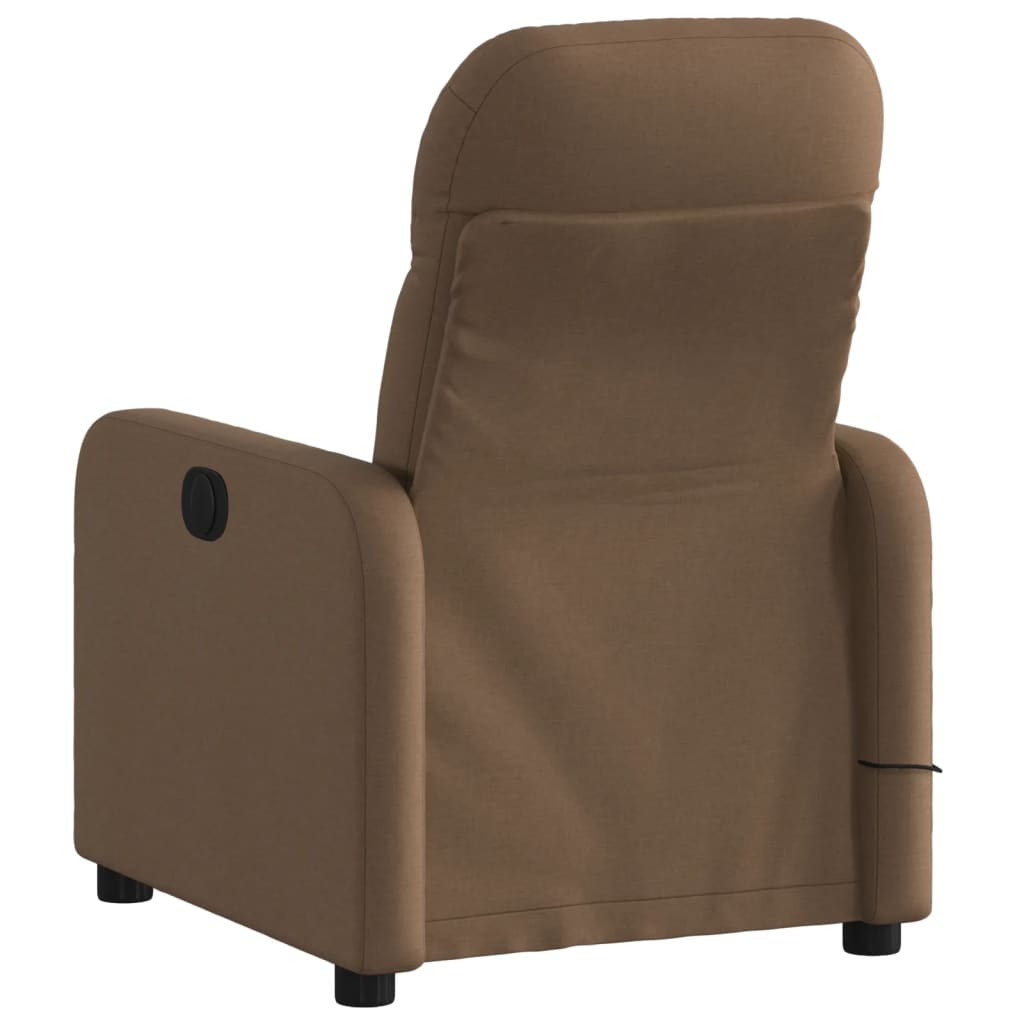 Masážní Polohovací Křeslo Hnědé Textil Hnědá