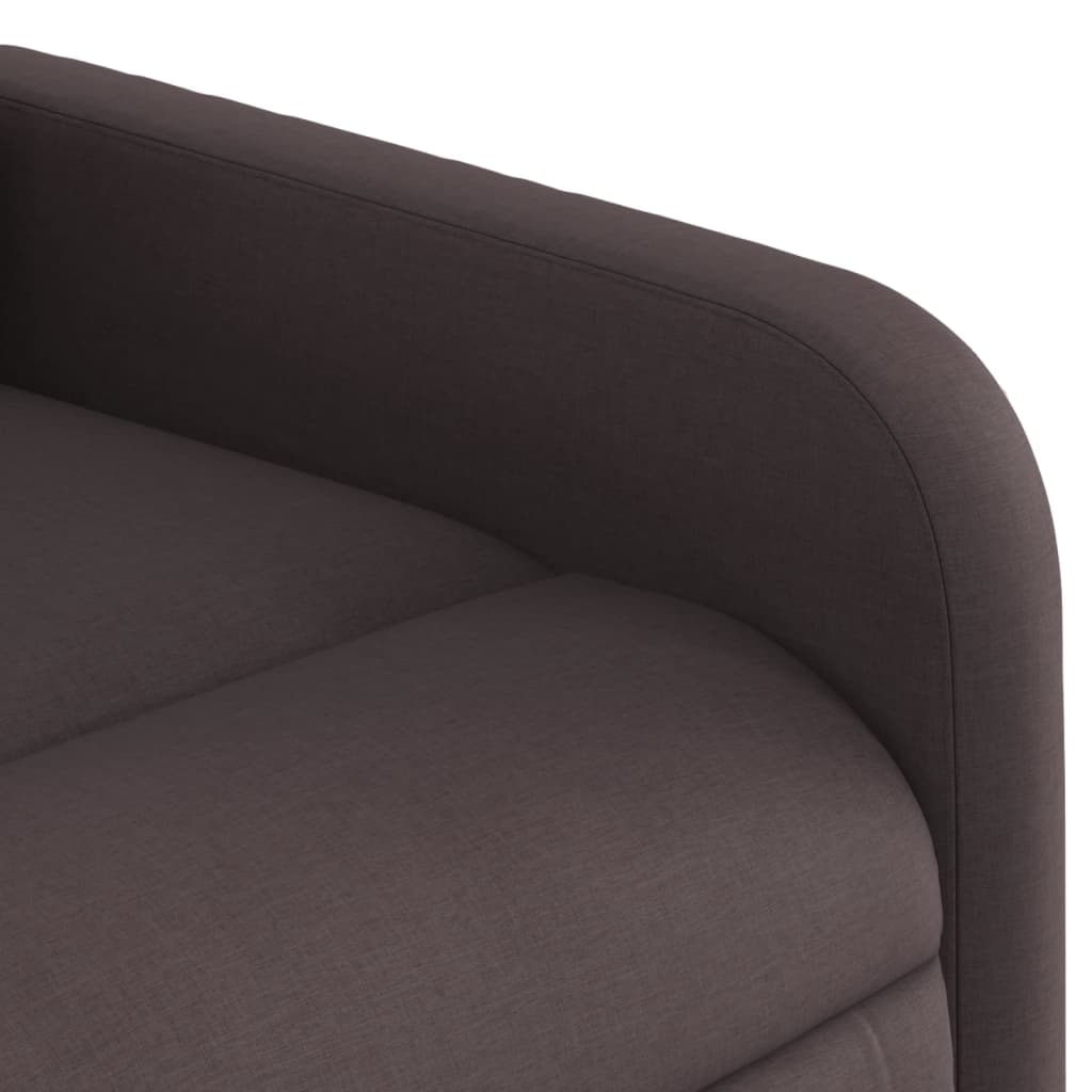 Masážní Polohovací Křeslo Tmavě Hnědé Textil Tmavě Hnědá