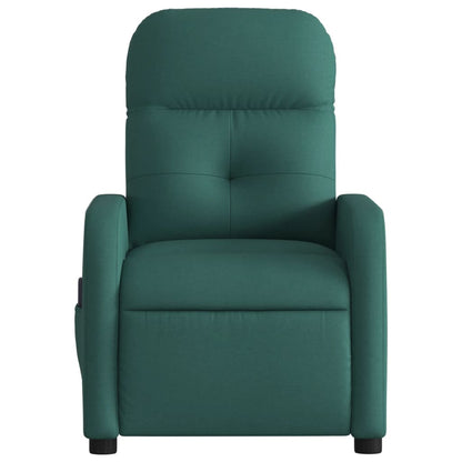 Masážní Polohovací Křeslo Tmavě Zelené Textil Tmavě Zelená