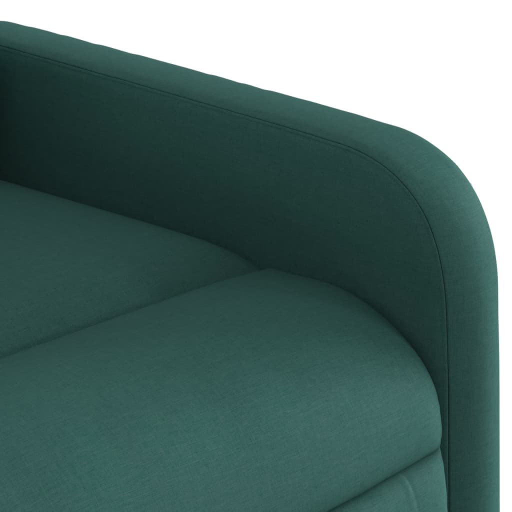 Masážní Polohovací Křeslo Tmavě Zelené Textil Tmavě Zelená