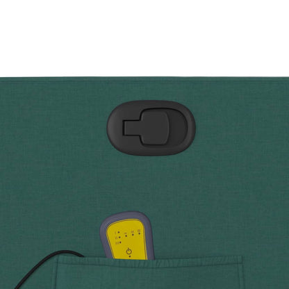 Masážní Polohovací Křeslo Tmavě Zelené Textil Tmavě Zelená
