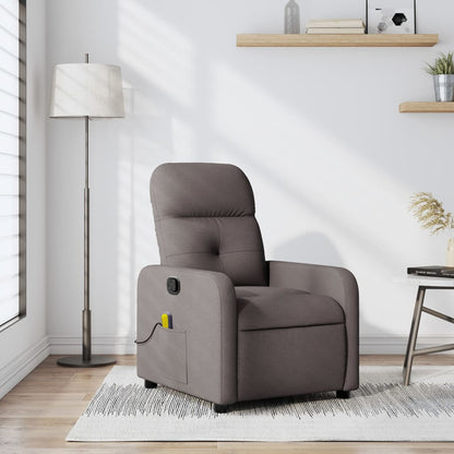 Masážní Polohovací Křeslo Textil Taupe
