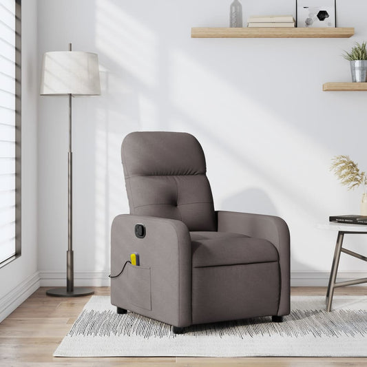 Masážní Polohovací Křeslo Textil Taupe