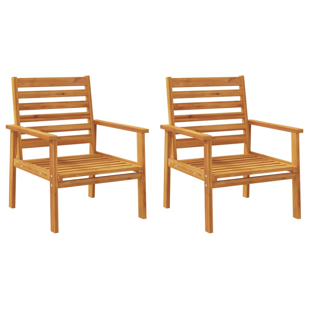 Zahradní Židle 2 Ks 66,5 X 65 X 81 Cm Masivní Akáciové Dřevo