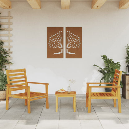 Zahradní Židle 2 Ks 66,5 X 65 X 81 Cm Masivní Akáciové Dřevo